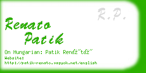 renato patik business card